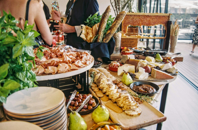variety of food displayed on a table